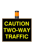 Countruction sign with amber light